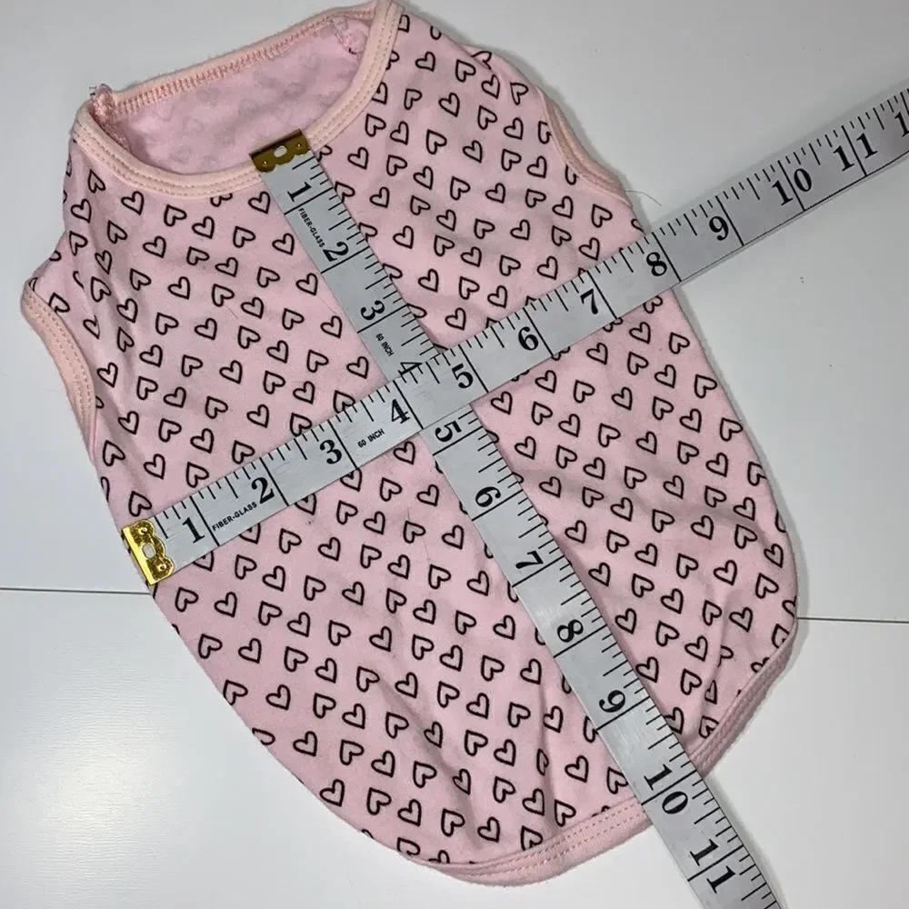 Set of 2 Heart Love Pink Dog Tee Shirts